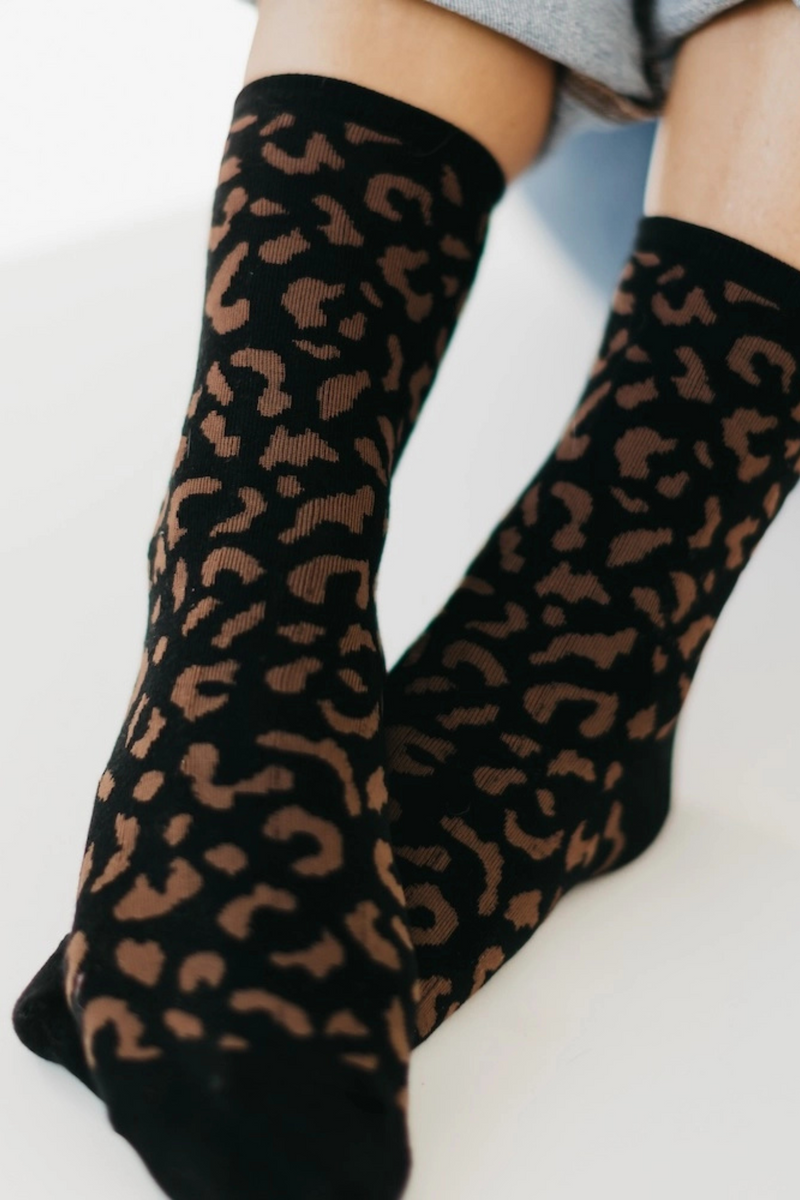 Black Cheetah Socks