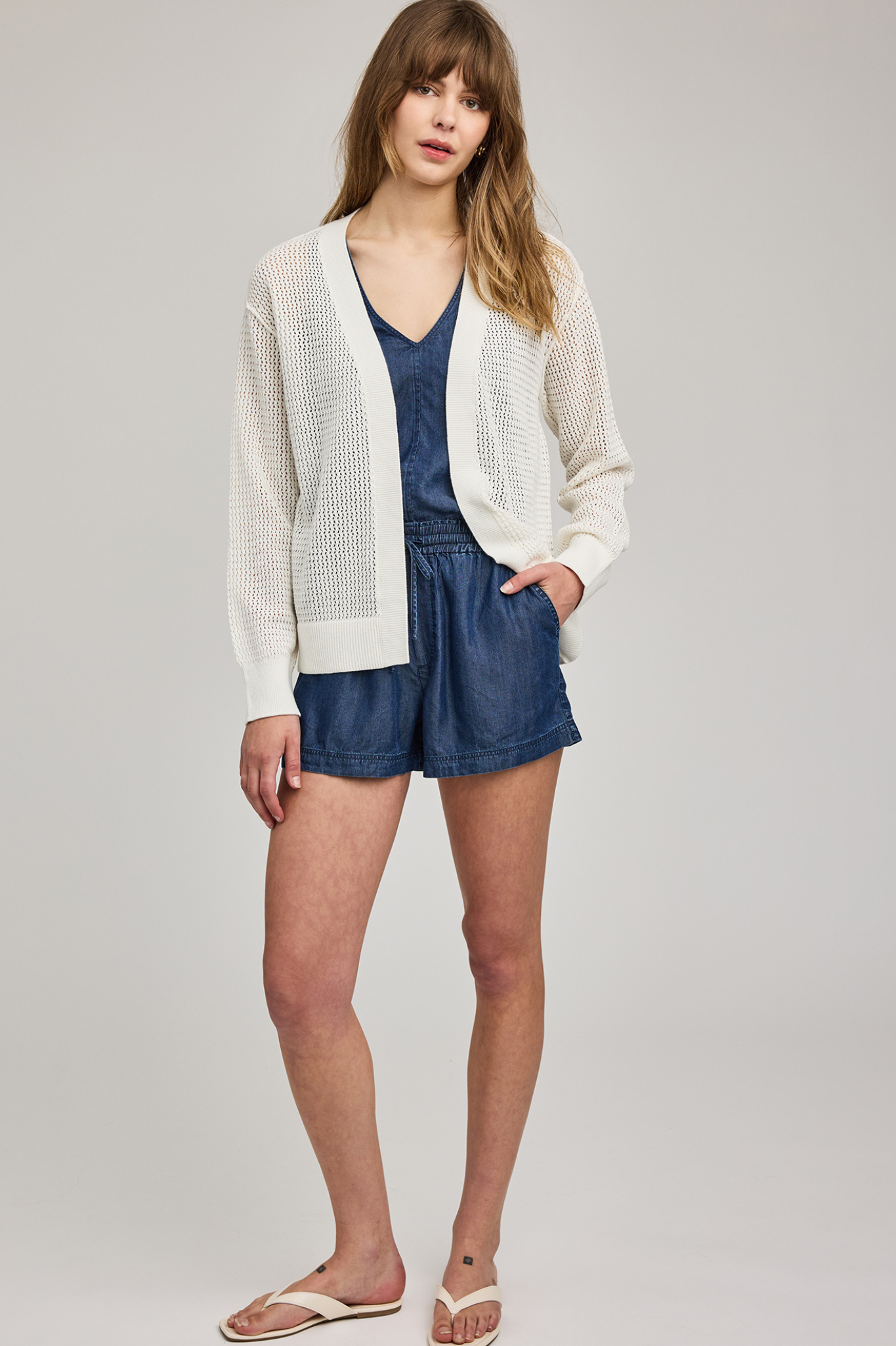 Drew White Cardigan