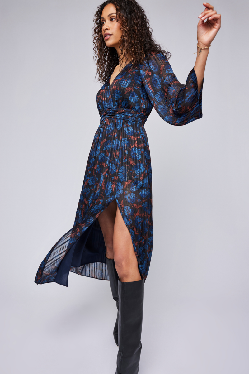 Fabienne Indigo Floral Dress