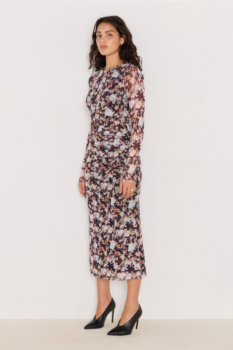 Audrey Abstract Mesh Midi Dress