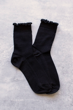 Black Ruffle Socks