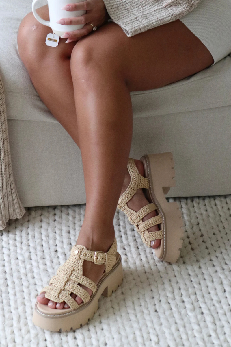 Latice Natural Knit Sandal