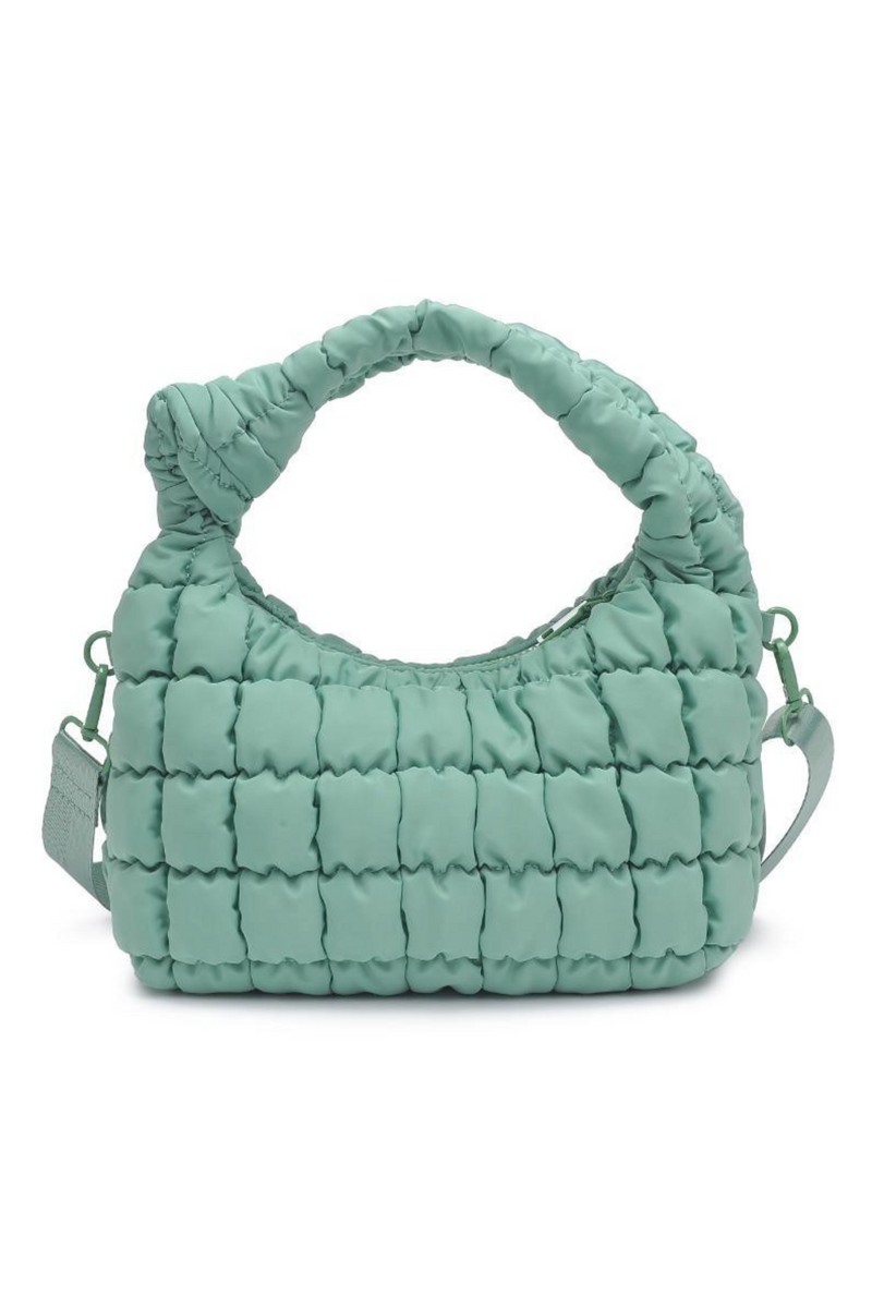 Radiance Pistachio Quilted Nylon Crossbody