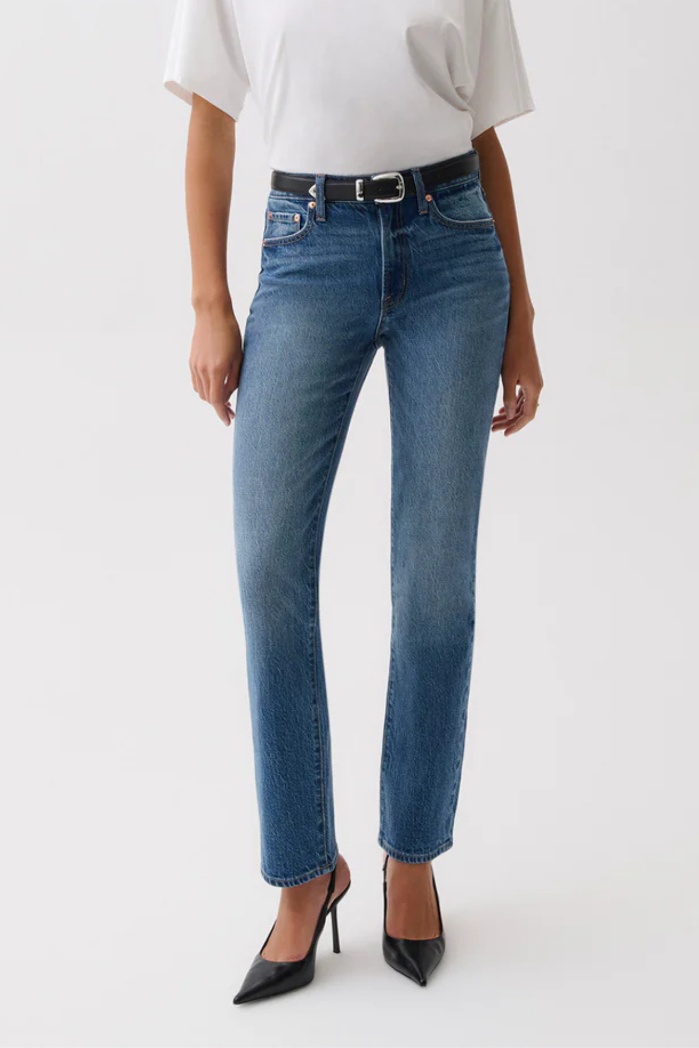 Aleks Sea Salt Mid Rise Straight