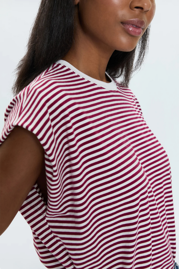 Trina Sangria Stripe Tee