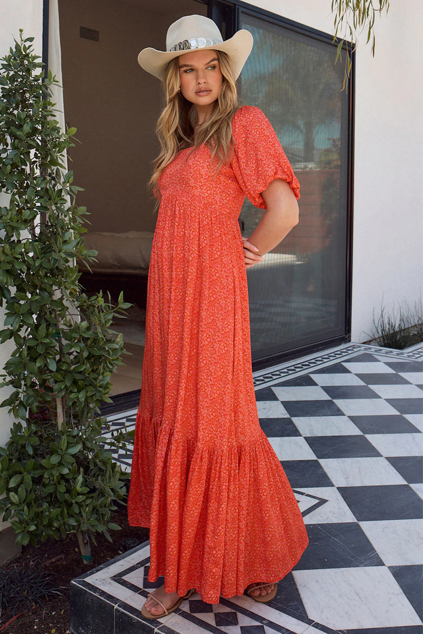 Mela Vintage Red Midi Dress