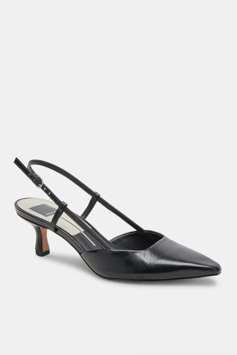 Odela Midnight Crinkle Leather Heel