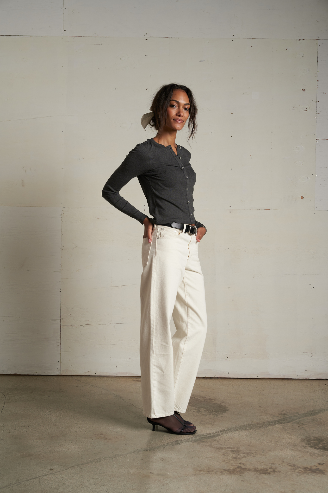 Maureen Charcoal Luxe Rib Cardigan