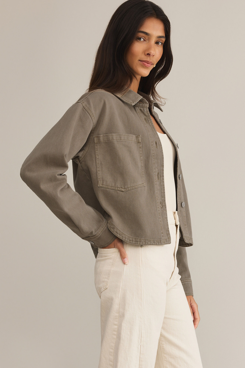 All Day Pebble Moon Cropped Denim Jacket