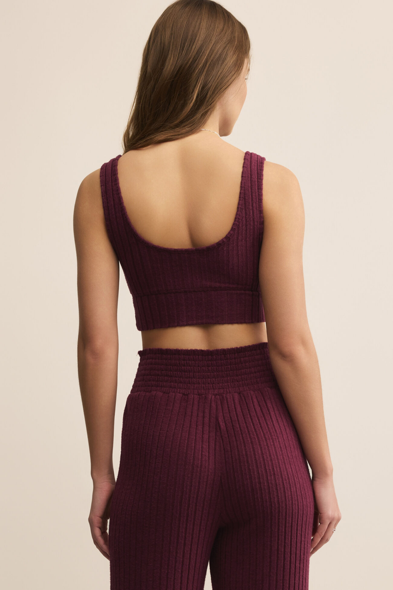Zoe Merlot Rib Tank Bra