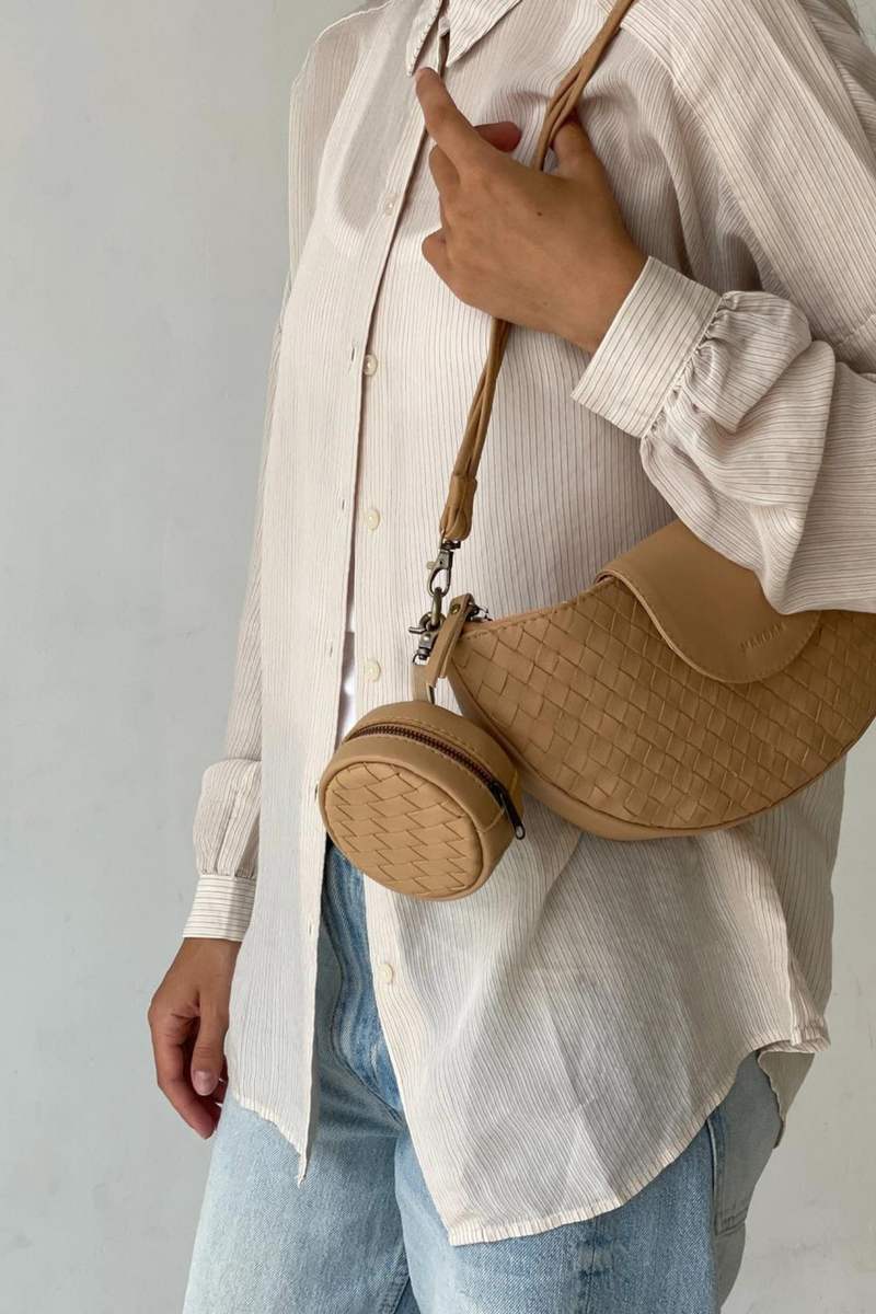 Naomi Woven Bag - Sand