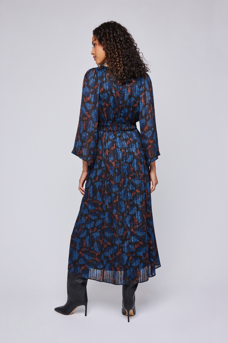 Fabienne Indigo Floral Dress