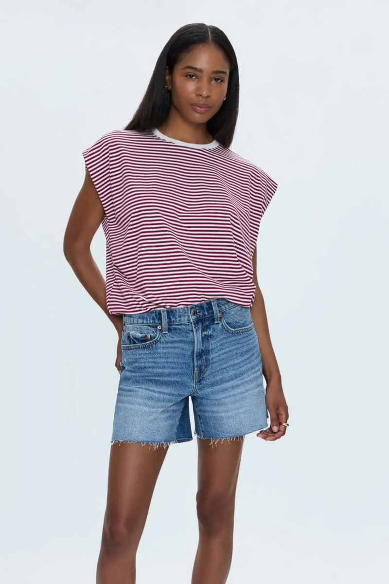 Trina Sangria Stripe Tee