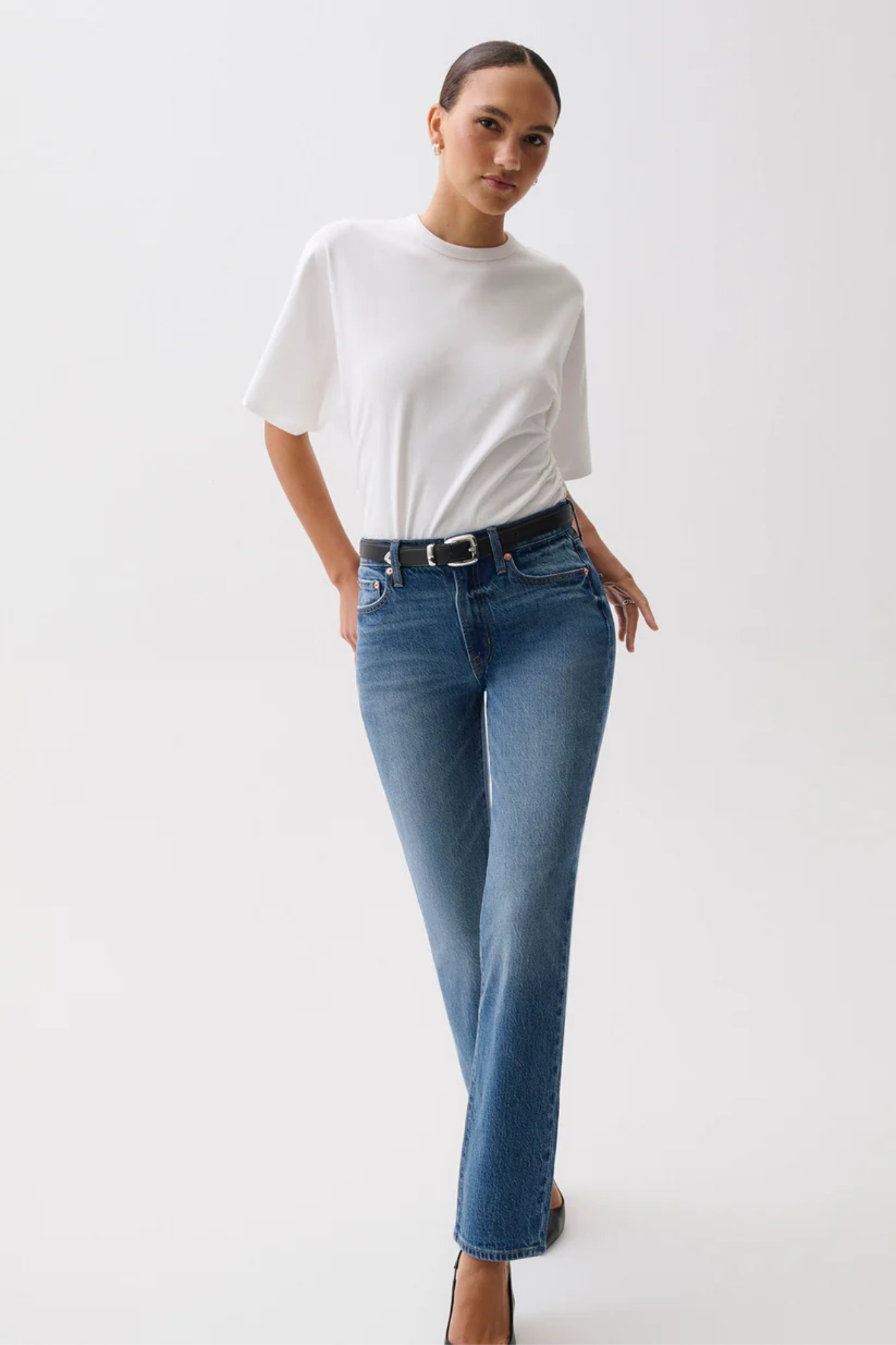 Aleks Sea Salt Mid Rise Straight