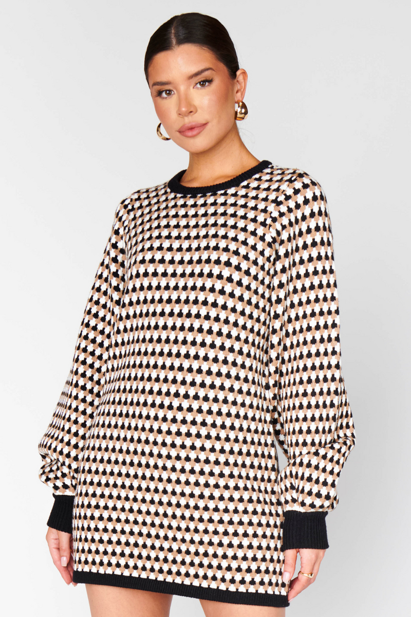 Marion Geo Knit Sweater Dress