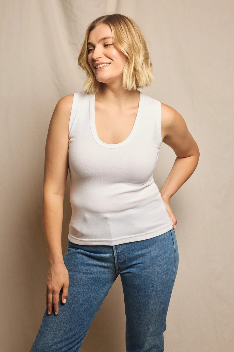 Jordan White Rib Tank