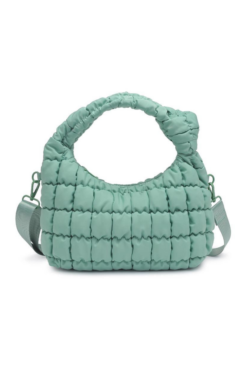 Radiance Pistachio Quilted Nylon Crossbody