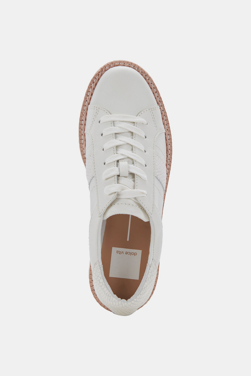 Tiger White Leather Platform Sneaker