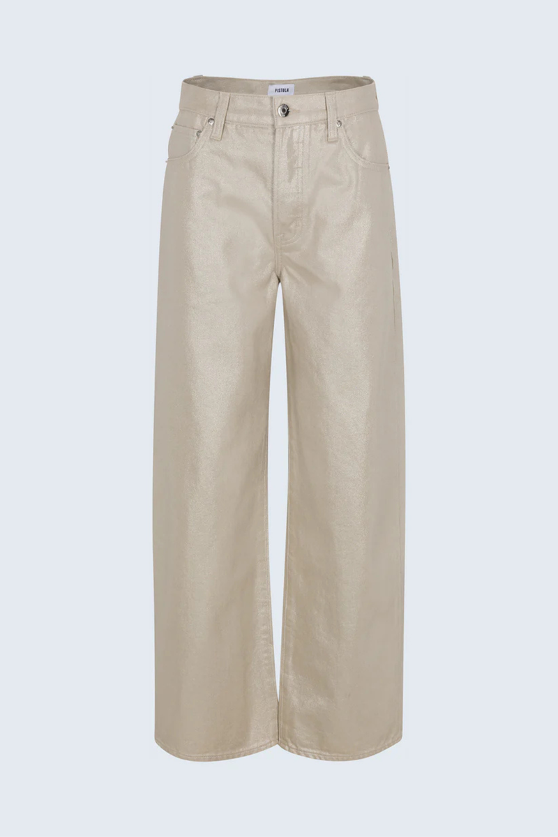 Tate Luster High Rise Bowed Wide Leg