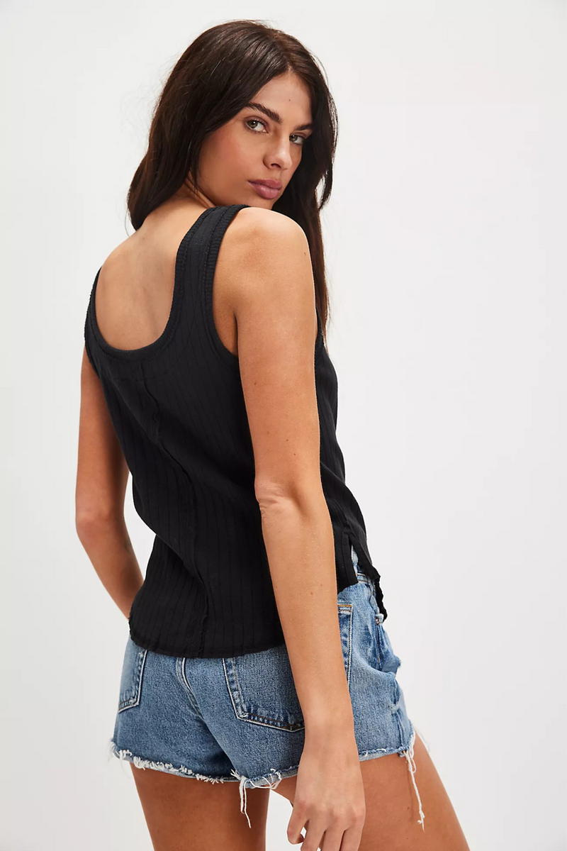 Bryson Black Henley Tank
