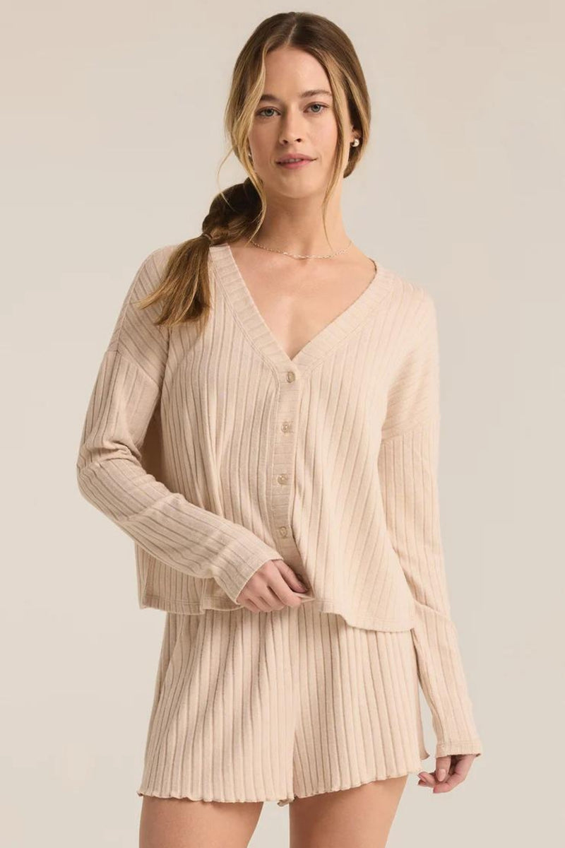 Mara Oatmeal Cardigan Top