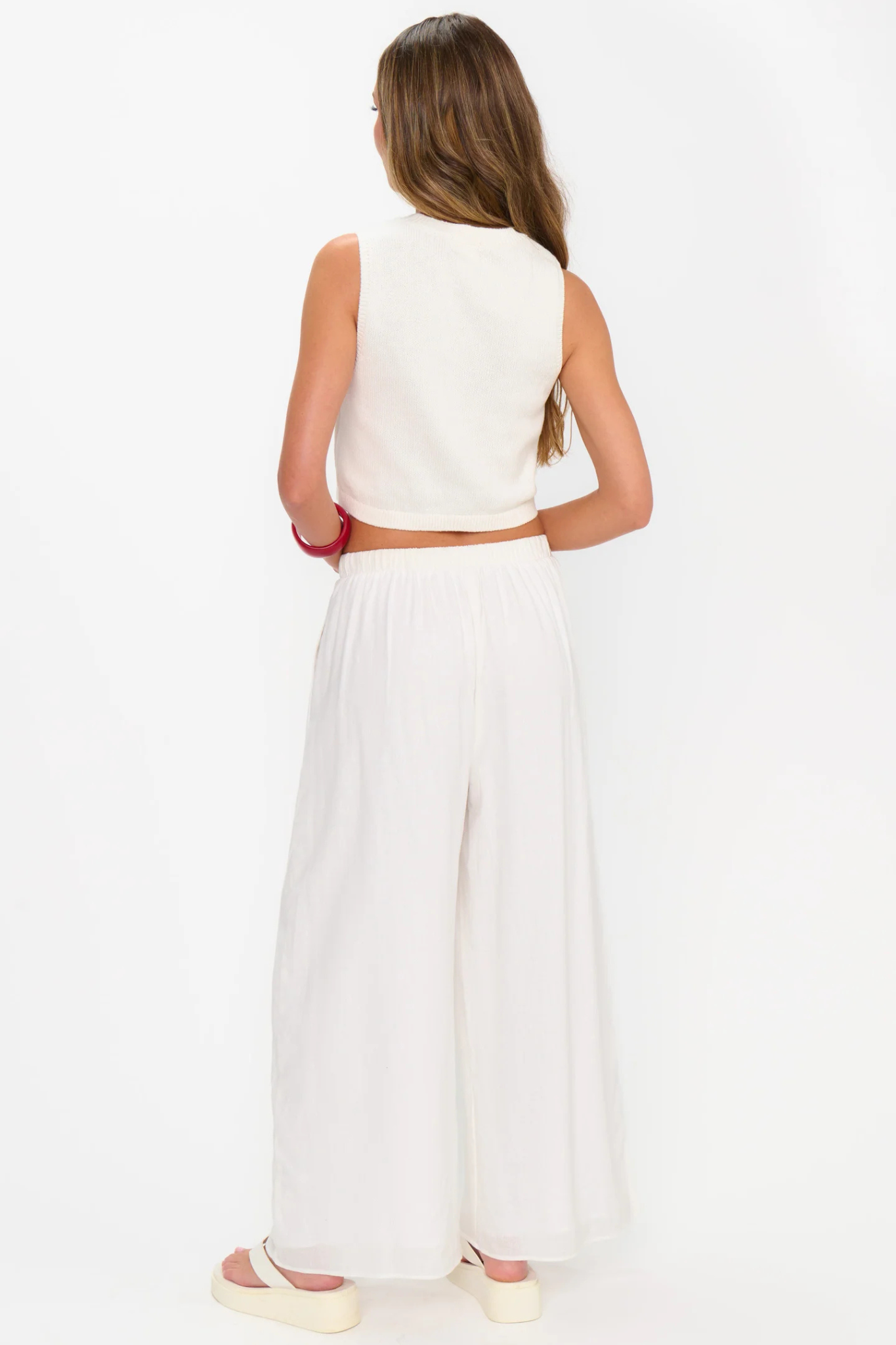 Kick Back White Linen Pant