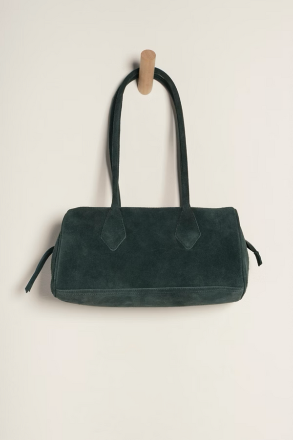 Sierra Emerald Suede Shoulder Bag