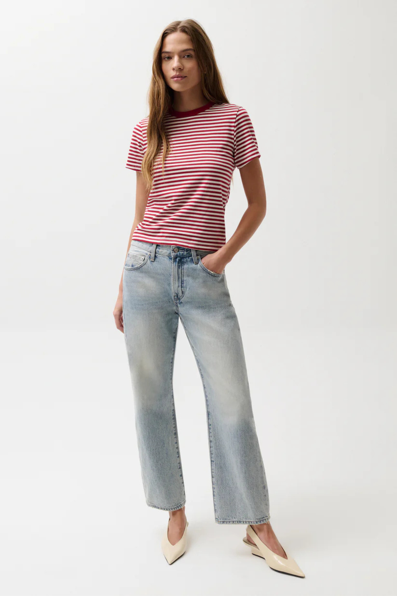 Alba Racer Red Striped Tee
