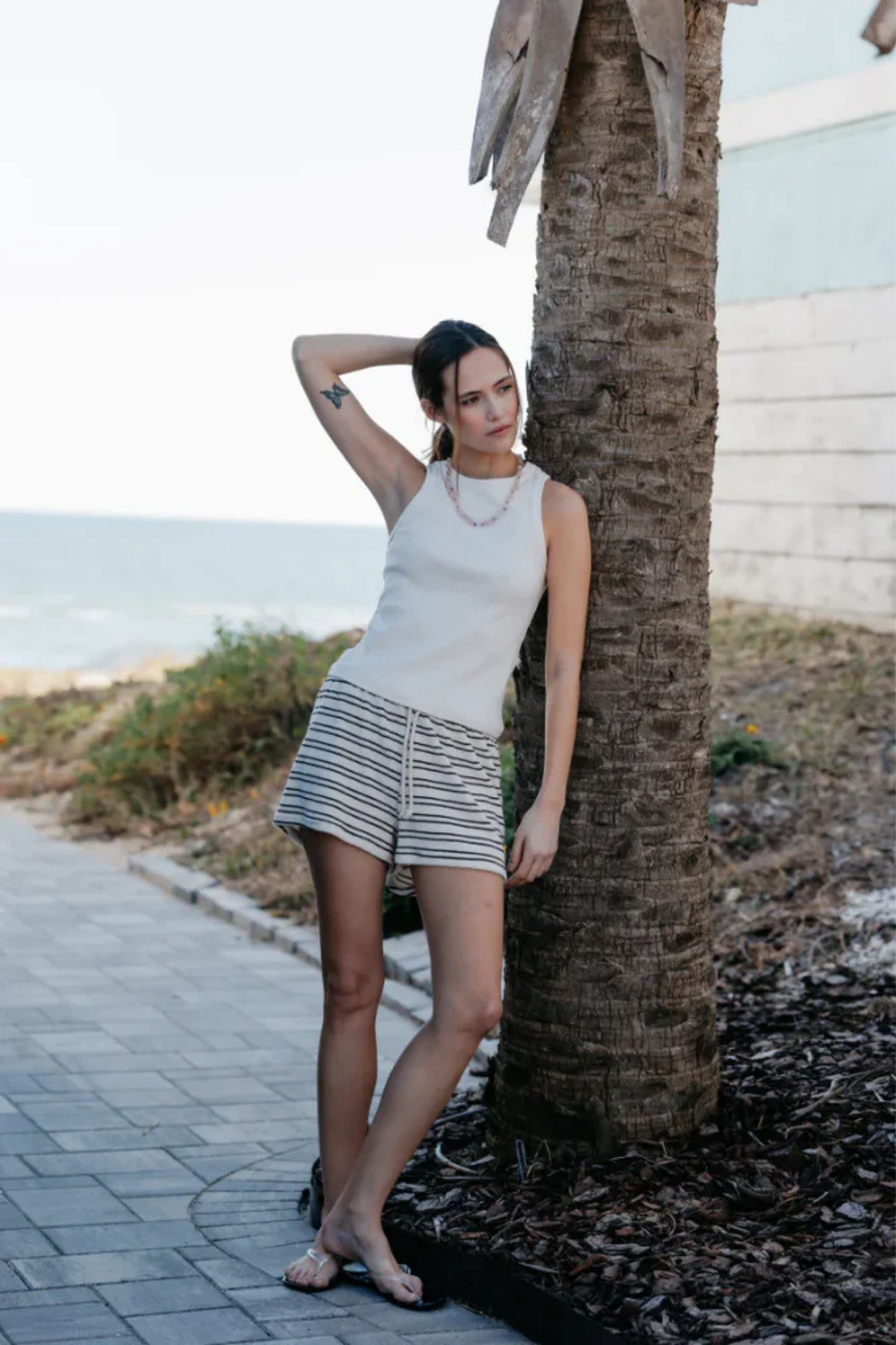 Summer Chocolate Stripe Loop Terry Short
