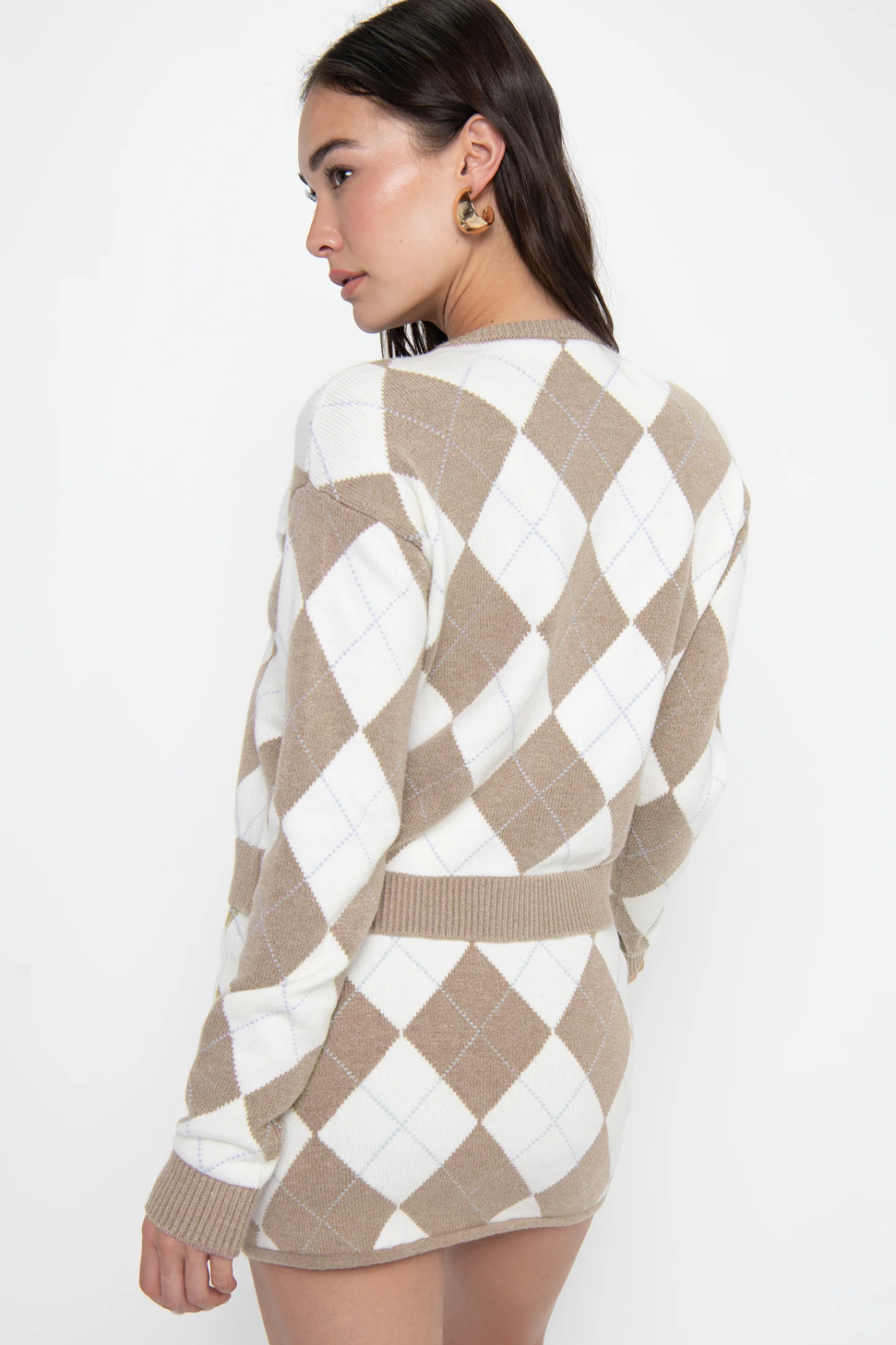 Cher Argyle Knit Mini Skort
