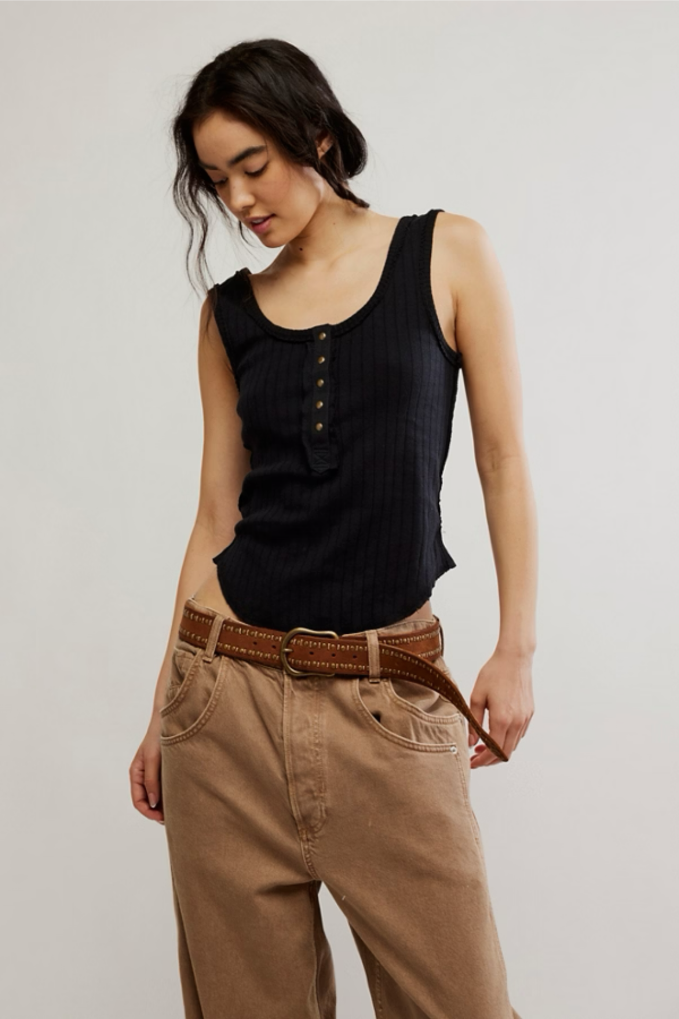 Bryson Black Henley Tank