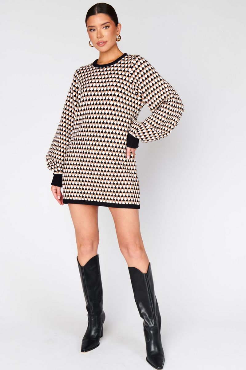 Marion Geo Knit Sweater Dress