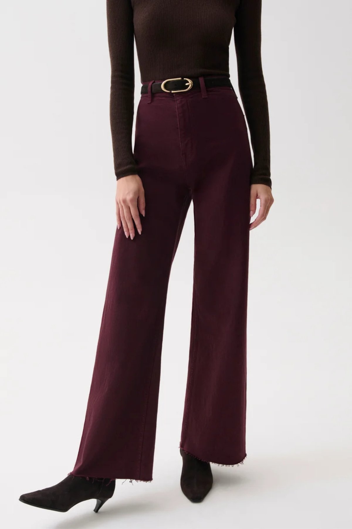 Penny Claret High Rise Wide Leg