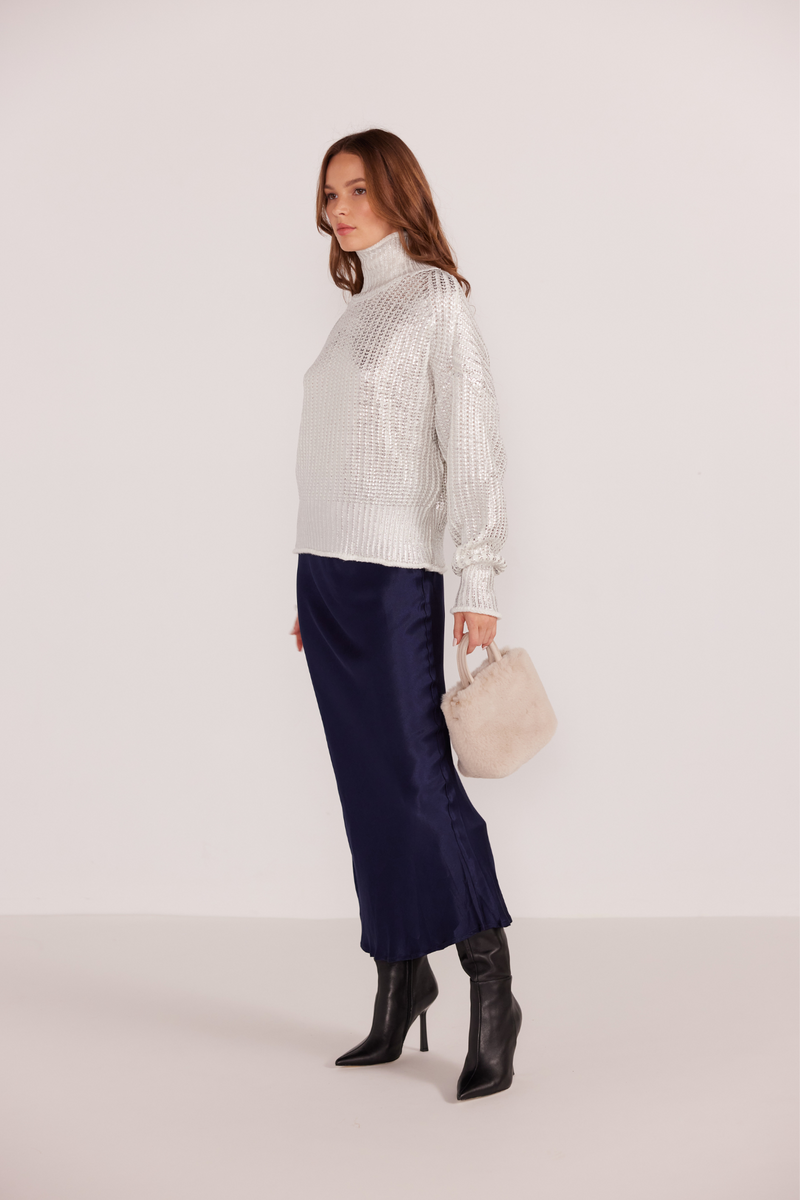 Eira Metallic Foil Sweater