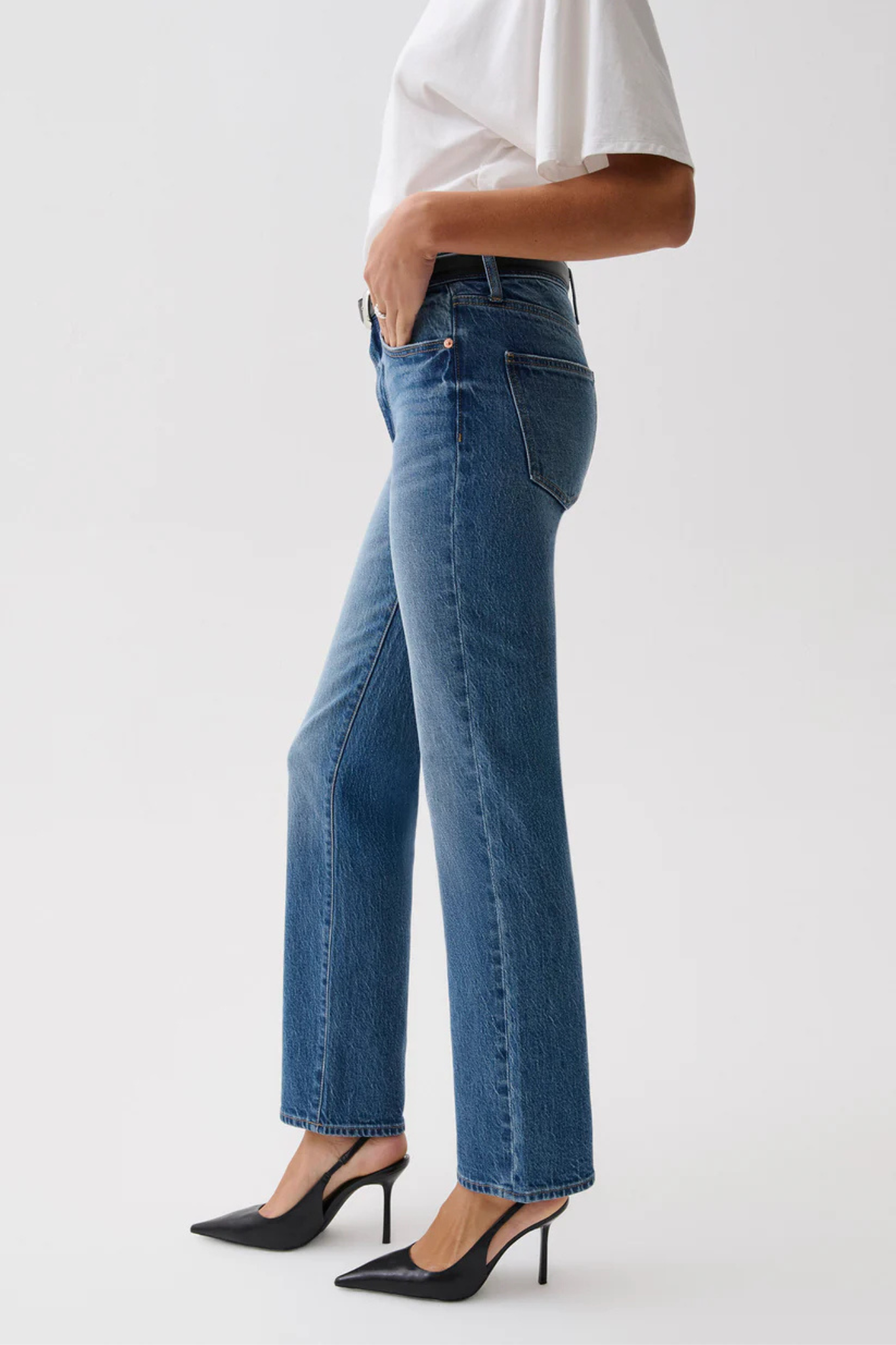 Aleks Sea Salt Mid Rise Straight