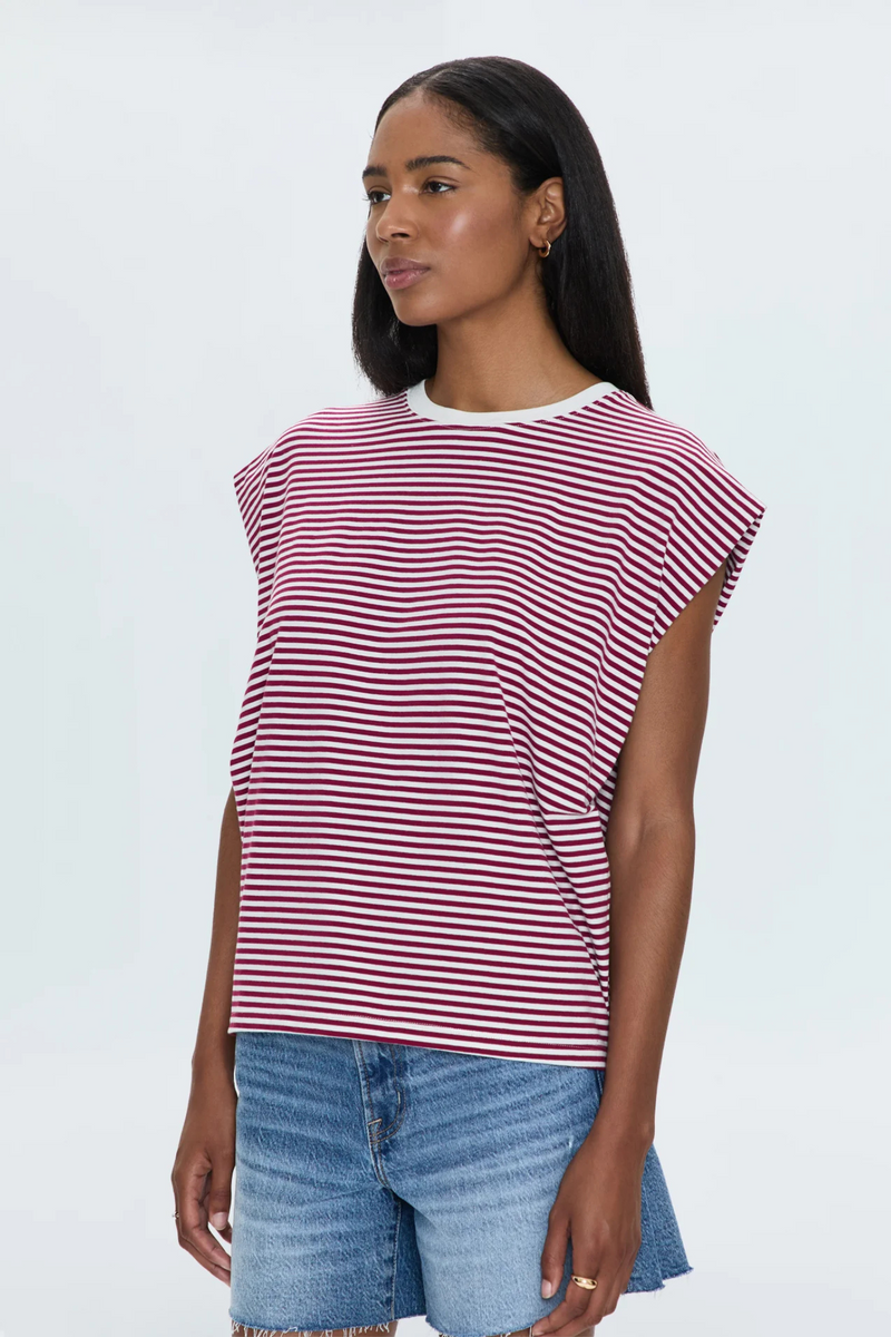 Trina Sangria Stripe Tee