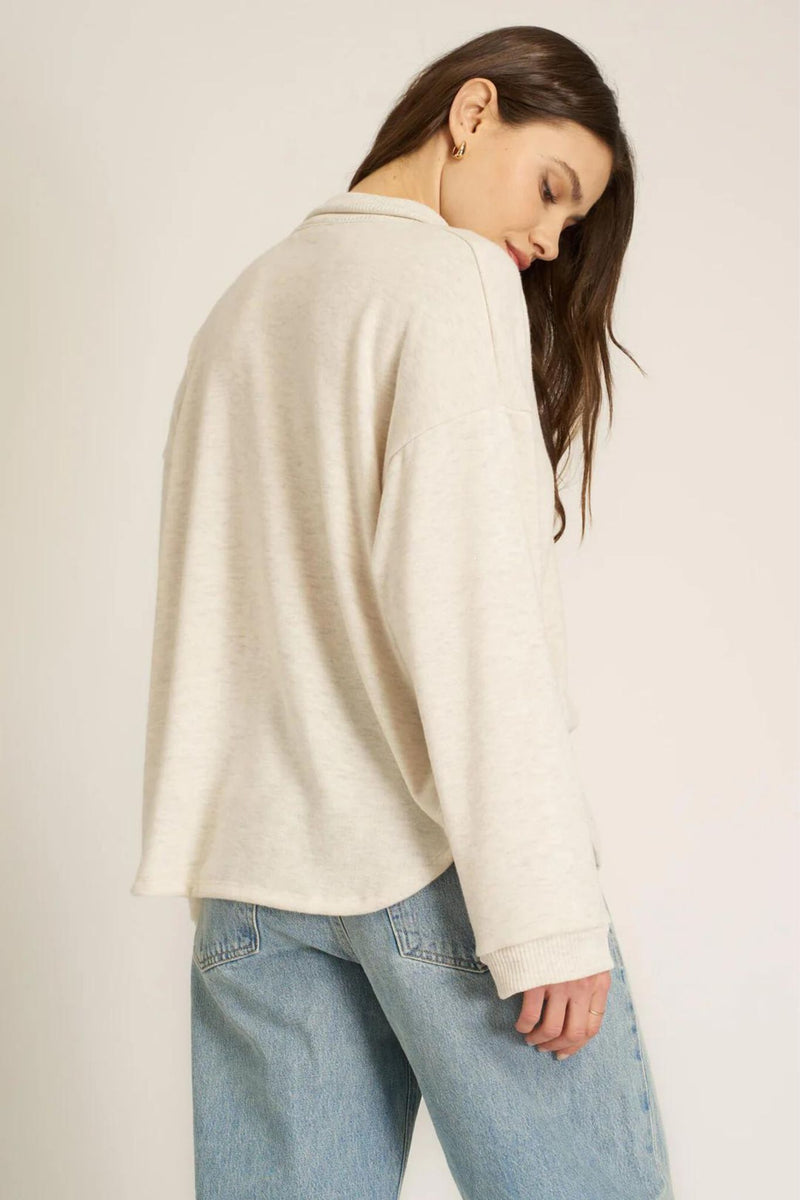 Chiara Oatmeal Cozy Collared Pullover