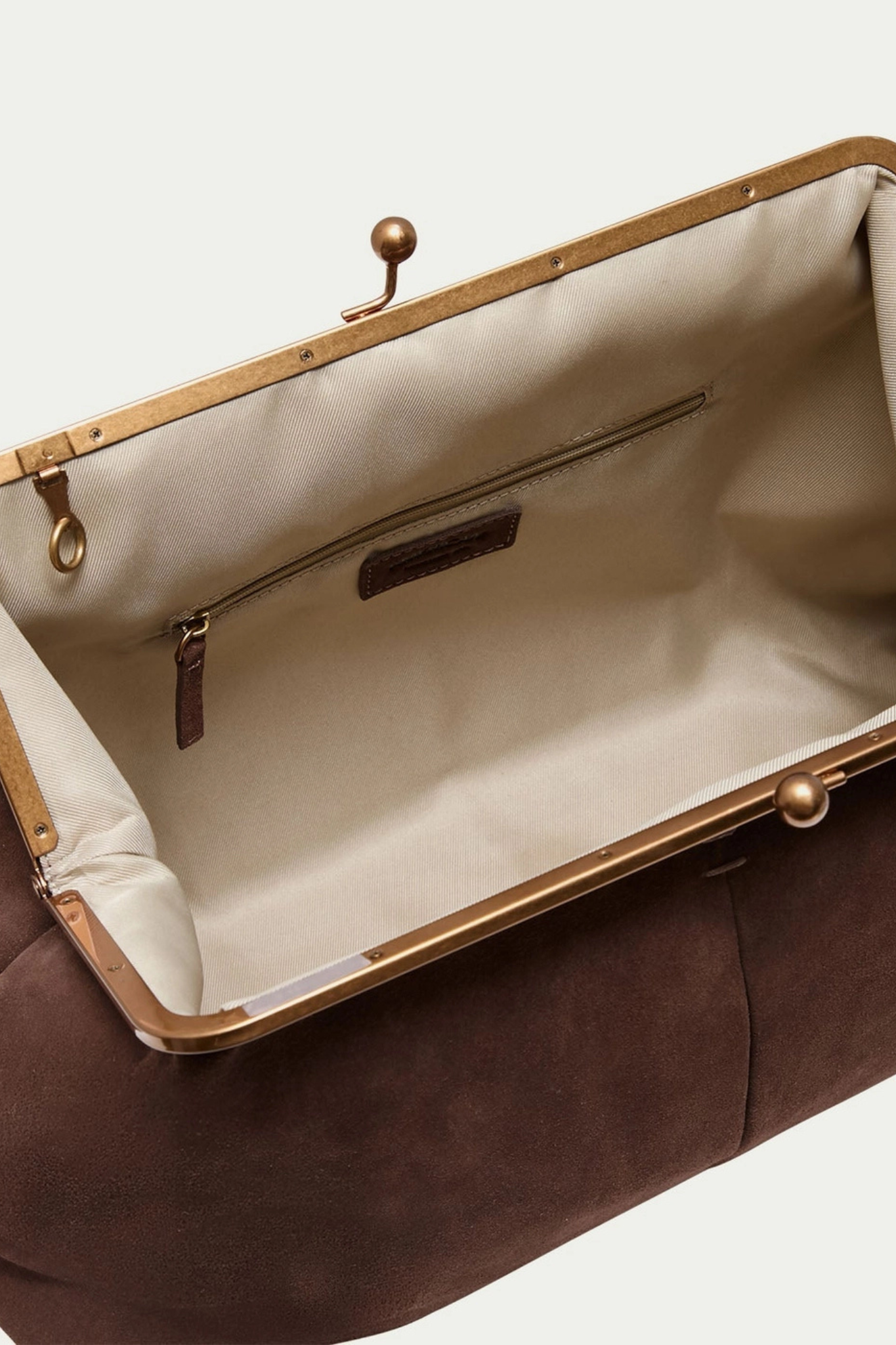 Grace Espresso Suede Oversized Clutch