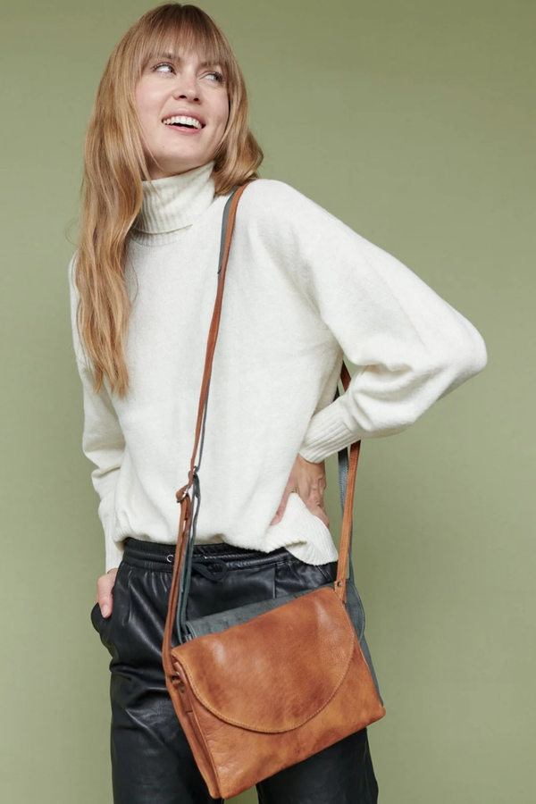 Marcus Cognac Leather Crossbody Bag