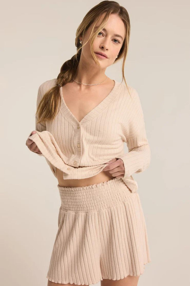 Mara Oatmeal Cardigan Top