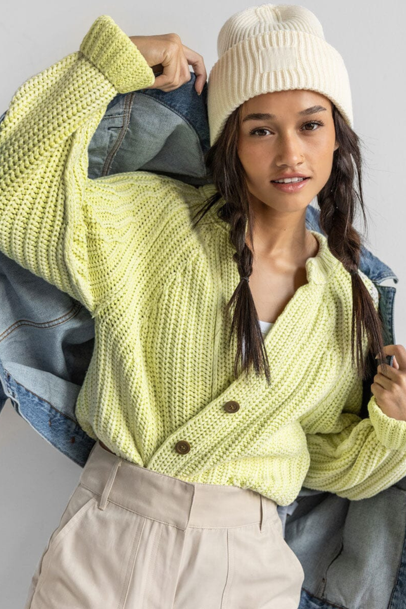 Antique White Ribbed Knit Beanie