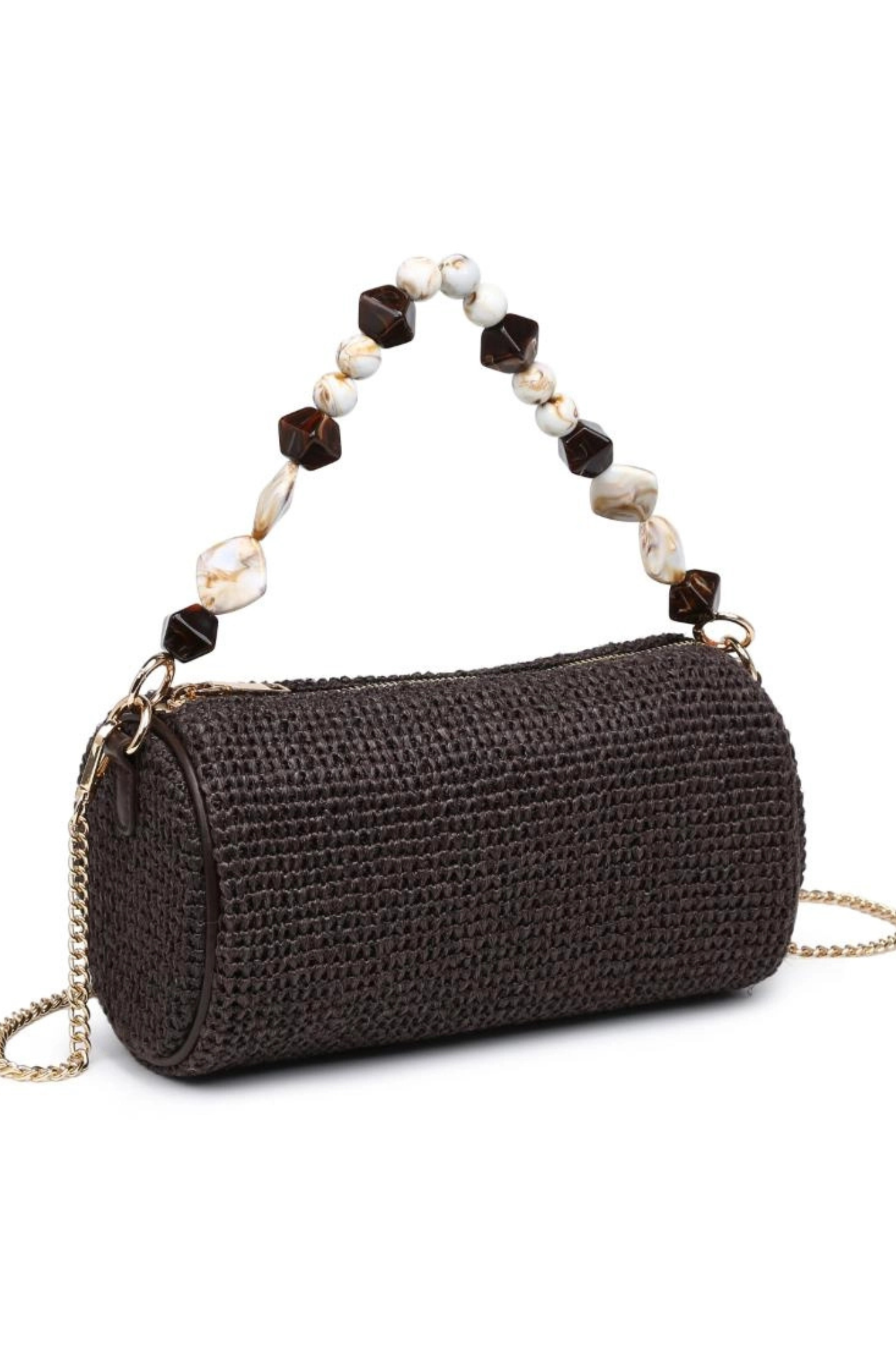 Rachel Chocolate Straw Clutch