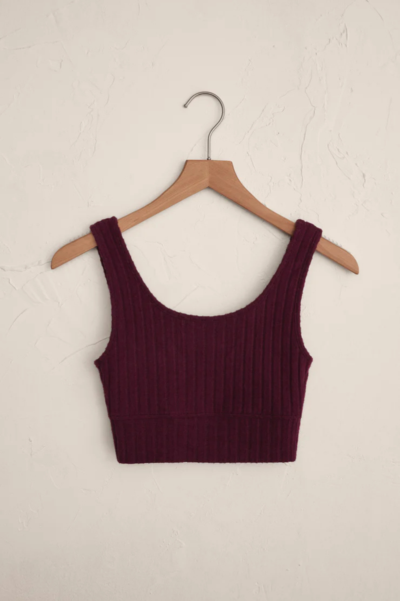 Zoe Merlot Rib Tank Bra