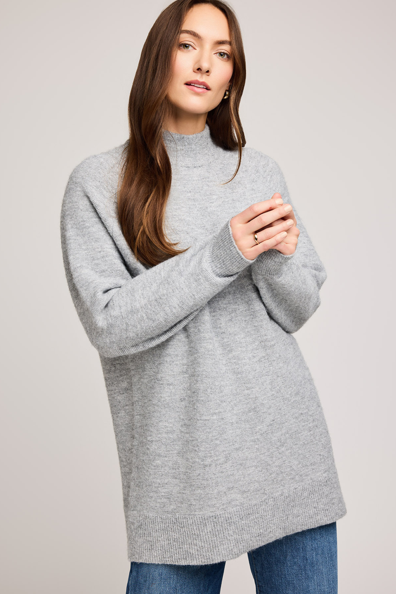 Lena Heather Grey Tunic Sweater