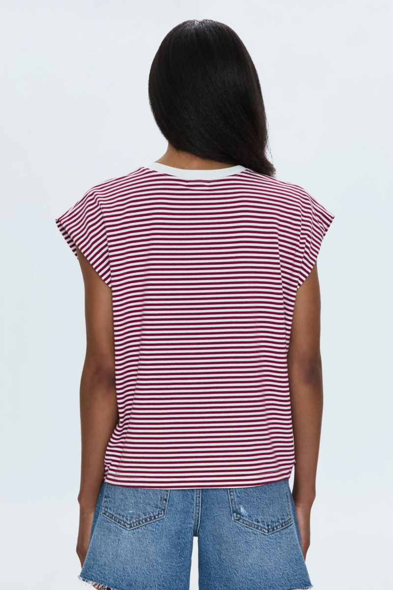 Trina Sangria Stripe Tee