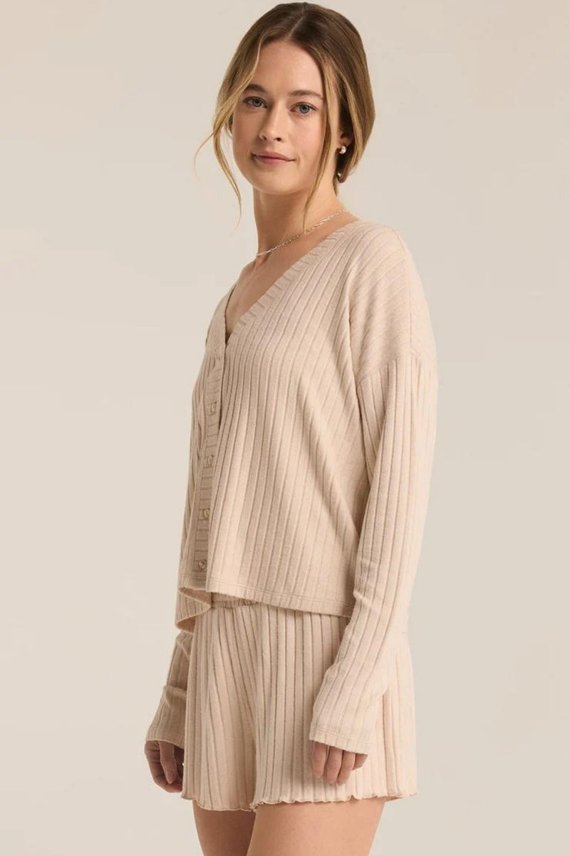 Mara Oatmeal Cardigan Top