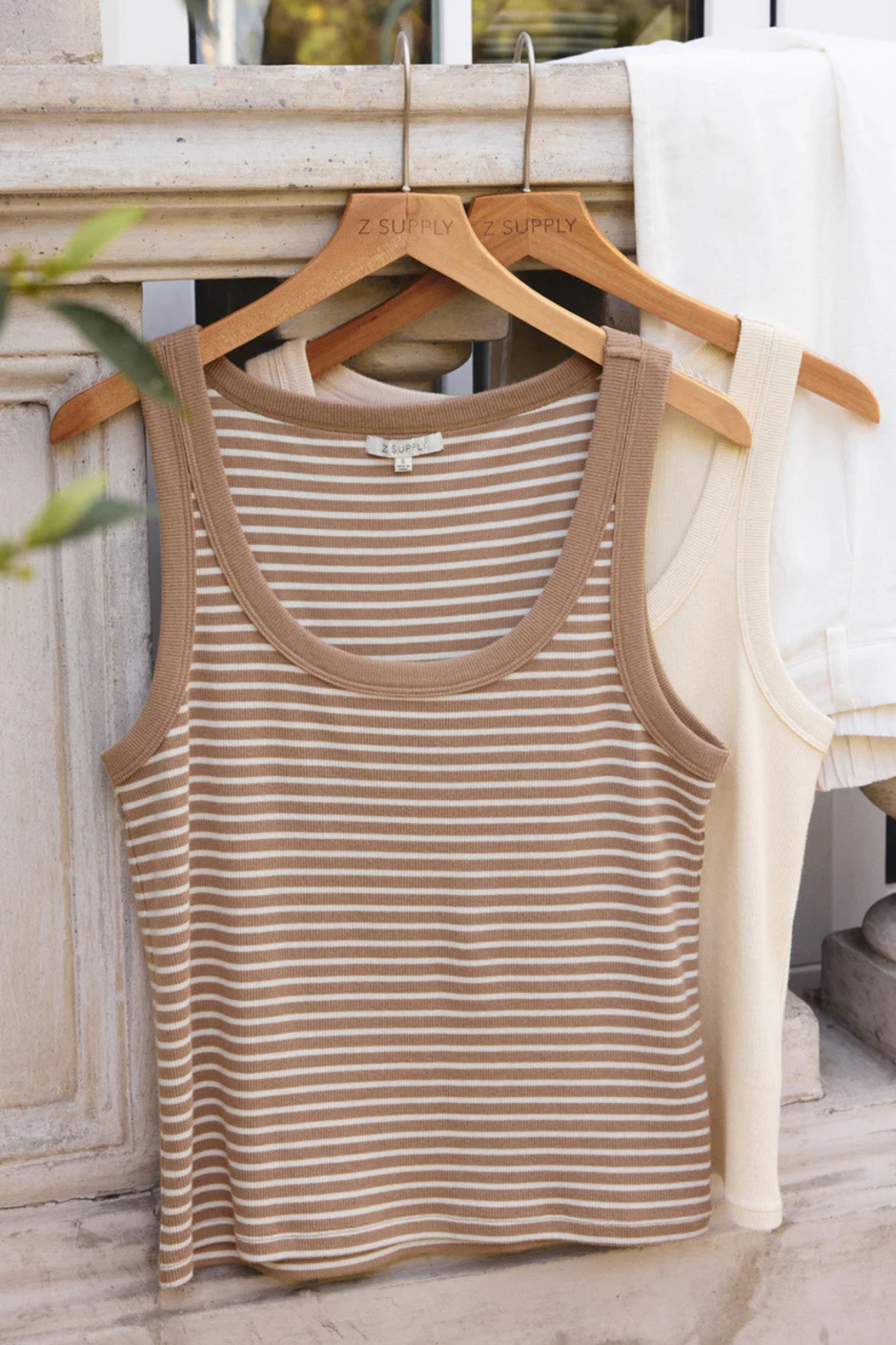 Elin Iced Coffee Stripe Rib Tank