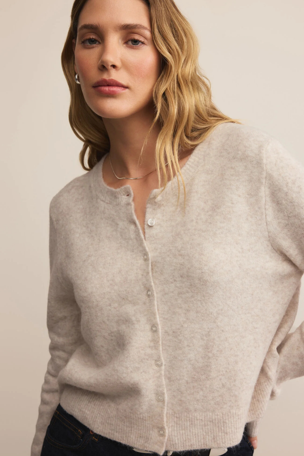 Medina Light Oatmeal Heather Cardigan