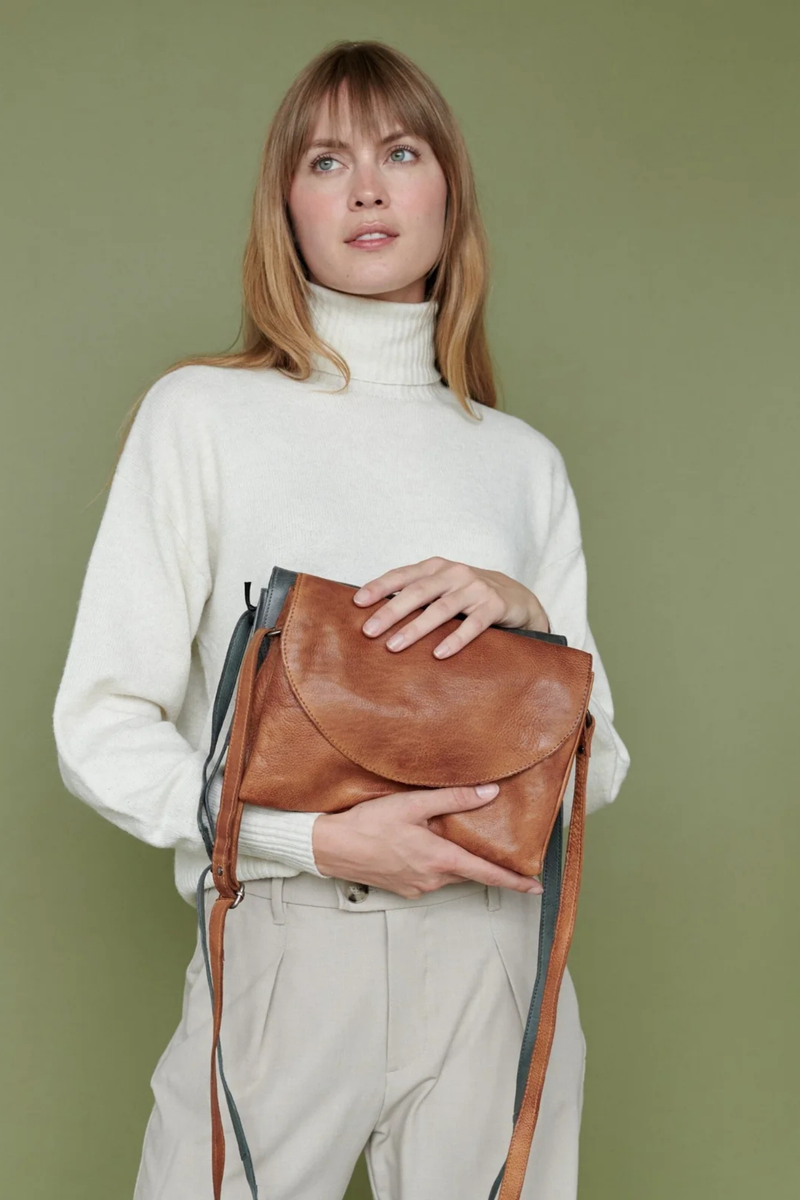 Marcus Cognac Leather Crossbody Bag