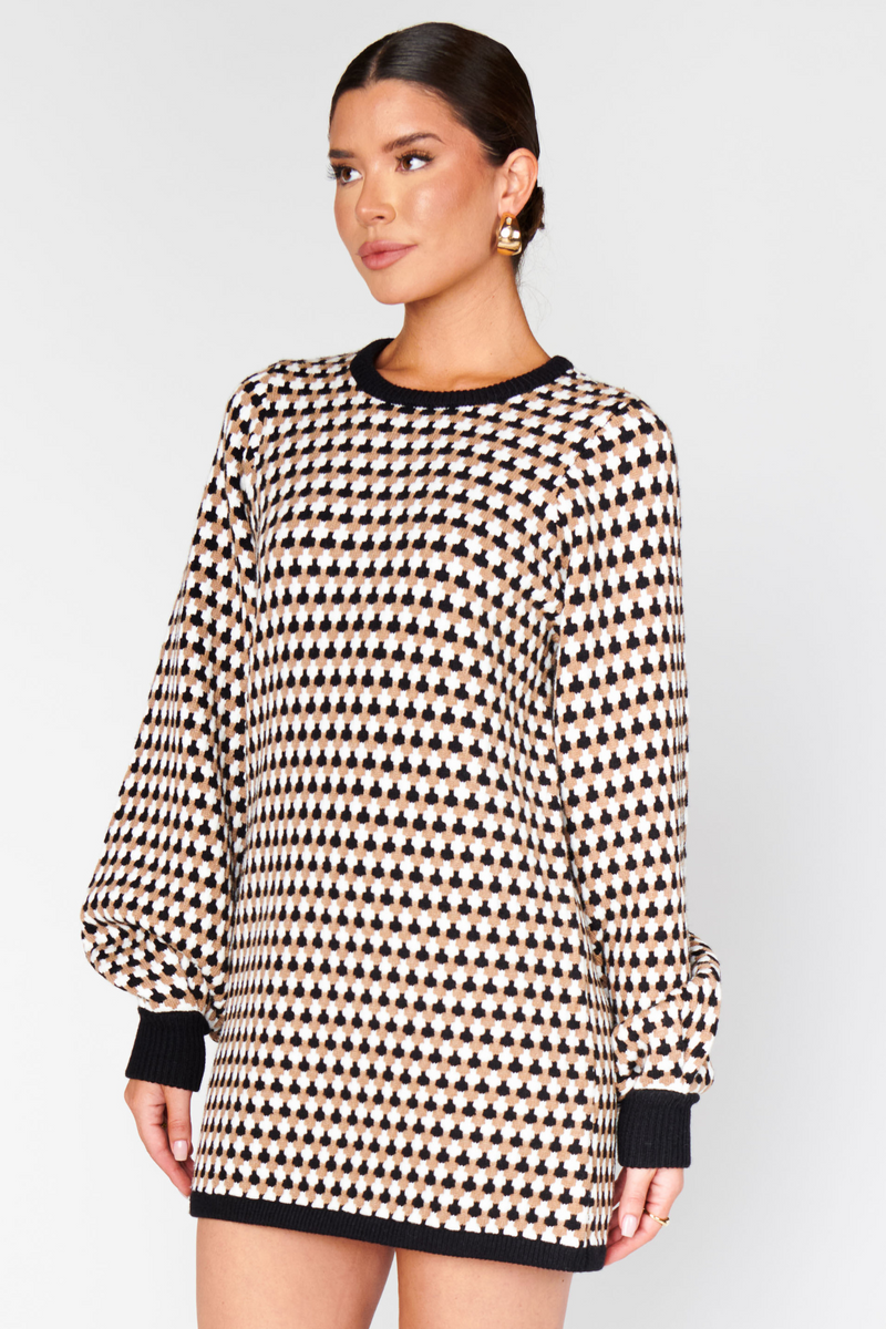 Marion Geo Knit Sweater Dress